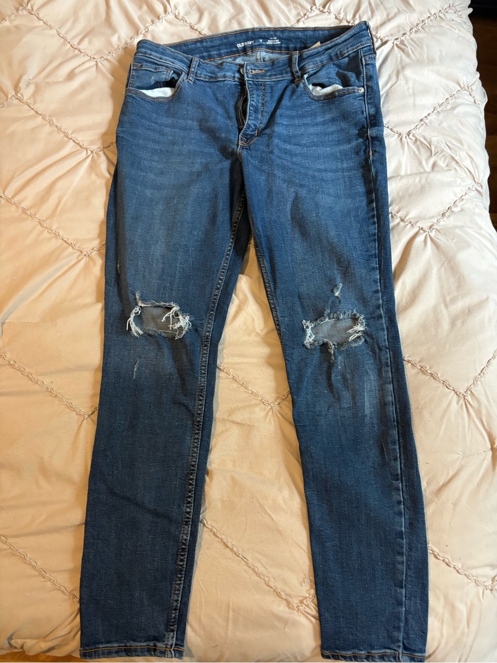 Old Navy Women's Skinny Ripped Dark Blue Jeans